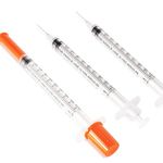 20 Pack 1ml/cc Syringe with 30 Gauge 1/2 Inch Needle，Orange Disposable Syringe with Needle Individual Package