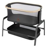 Maxi-COSI Iora Bedside Bassinet, Infant Sleeper Crib with Adjustable Height, Slide Positions, Breathable Mesh, Storage Basket, Foldable Design with Travel Bag - Beyond Graphite
