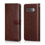 WOW IMAGINE Shock Proof Flip Cover Back Case Cover for Samsung Galaxy Note 8 (Flexible | Leather Finish | Card Pockets Wallet & Stand | Chestnut Brown)