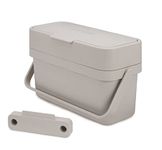 Joseph Joseph Compo 4 Easy-Fill Compost Bin Food Waste Caddy with Adjustable Air Vent, 1 Gallon / 4 liters, Stone