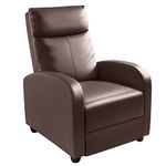 Homall Recliner Chair, Recliner Sofa PU Leather for Adults, Recliners Home Theater Seating with Lumbar Support, Reclining Sofa Chair for Living Room (Brown, Leather)