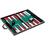 Philos Tournament 21-inch Backgammon Set - briefcase style with green surface