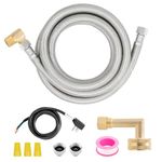 Roastove Universal Dishwasher Installation Kit,6 Ft Stainless Steel Dishwasher Hose,Burst Proof Water Supply Line with 3/8" Compression Connections