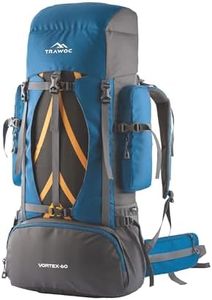 TRAWOC VORTEX 60 Ltr Travel Backpack Hiking Trekking Bag Rucksack Bag for Men & Women, English Blue, HK004