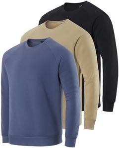 3 Pack: Men's Big and Tall Heavy weight King Size Fleece Long Sleeve Crew Neck Pullover Sweatshirt Sweater Soft Plush Active Breathable Athletic Workout Casual Warm Fashion Winter Work Set 7, 4X Tall