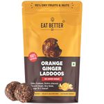 EAT BETTER CO Orange & Ginger Sugar-Free Laddoos | Energy-Bar Replacement | 95% Dry-Fruits | High Protein & Instant Energy - Super Saver Pack Of 20 - Healthy Sweet No Added Sugar, 0.29 Kg