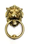 BRASK - Brass Lion Door Knocker (Lion Face Design) 7.5" x 4" | Door Knocker for Main Door, Hotel Door, Main Gates | Heavy Duty Brass Lion Door Knocker with Screws (Antique (Pack of 1))