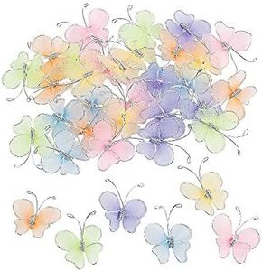 Nylon Butterflies (Bulk Set of 36) Crafts and Scrap Booking Supplies