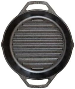 Lodge 10.25" Cast Iron Dual Handle Grill Pan, Black