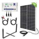 ECO-WORTHY Solar Panel Kit 25W 12V with Mounting Brackets: 25W Solar Panel + 10A Solar Charge Controller + SAE Connection Cable for Boat RV Chicken Coop Gate Opener Water Pump