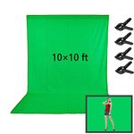 10x10ft Green Backdrop Photography Studio Muslin Collapsible Photo Backdrop Background Screen for Video Photography and Television(Backdrop ONLY)