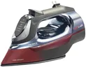 CHI Steam Iron for Clothes with 8' Retractable Cord, 1700 Watts, 3-Way Auto Shutoff, 400+ Holes, Professional Grade, Temperature Control Dial, Lava Infused Ceramic Soleplate, Black and Red (13113)