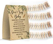 Don't Say Baby Kraft Sign, Baby Shower Games, Baby Shower Decoration, Gender Neutral Baby Shower,One 5x7 Sign and 50 Mini Clothespins - MsJb002