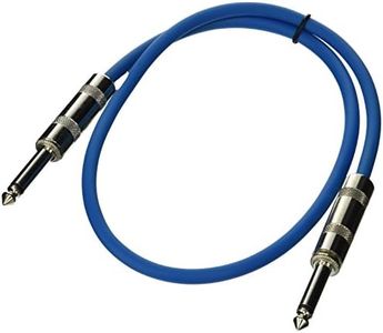 Seismic Audio SASTSX-2Blue-6PK 2-Feet TS 1/4-Inch Guitar, Instrument, or Patch Cable, Blue