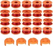 RUIITEN WA0004/WA0010 Replacement Trimmer Spools, 0.065" Weed Eater Lines Caps for Worx String Trimmer Weed Eater WG154 WG163 WG160 WG180 WG175 WG155 WG151 (20 Spools + 4 Caps)