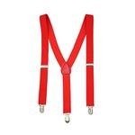 Trimming Shop Men's Suspender Braces - Heavy Duty Clip on Suspenders - Fully Adjustable and Elasticated - Fashion Accessory for Parties, Weddings, Casual, Formal Events