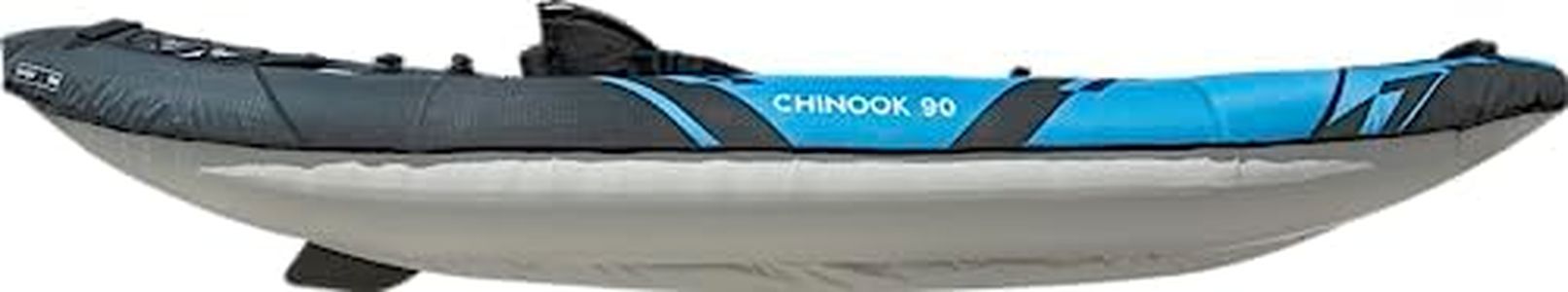 AQUAGLIDE Chinook 90 Inflatable 9' Foot Kayak Kit Packable Includes Pump for Adults Family Friendly 1 Person Single Rider Blow Up for Recreational Angler Fishing