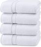 Utopia Towels - Lot de 4 Serviettes de Bain luxueuses - 100% Coton filé à l'anneau, séchage Rapide, très absorbantes, Douces au Toucher, parfaites pour Un Usage Quotidien - Blanc