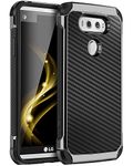 BENTOBEN LG V20 Case, 2 in 1 Cool Slim Hybrid Rugged Hard PC Resilient Strength Durable Laminated with Carbon Fiber Design Chrome Anti-scratch Shockproof Protective Case for LG V20 (2016), BLACK