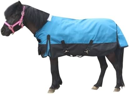 Gallopoff Mini Horse/Pony/Foal/Miniature Size 36"-51" Lightweight Waterproof & Breathable 1200 Denier Turnout Blanket with No Filling Peacockblue 45"