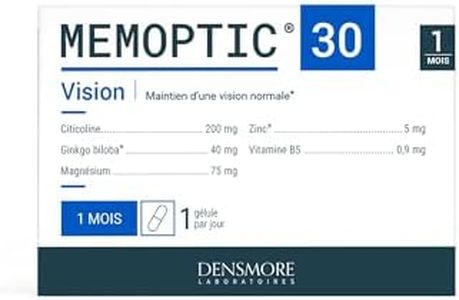 Densmore - MEMOPTIC Complément Alimentaire Mémoire et Vision à base de Citicoline - Ginkgo biloba Magnésium Vitamine B5 Zinc - 30 comprimés - Cure de 1 mois - Fabriqué en France