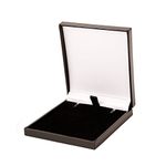 Slim Leatherette Jewellery Gift Box: Satin-lined for Necklace/Pendant (Economical to post) (Black)