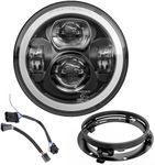 Z-OFFROAD Upgrade 7 Inch Motorcycle LED Headlight w/DRL White Halo DOT Kit Compatible with Harley Davidson Street Glide Road King Special Electra Glide Ultra Classic Fat Boy Heritage Softail