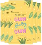 FACETORY K Beauty Face Mask Skin Care - Glow Baby Glow 2-Step Sheet Mask with Niacinamide & Aloe + Calming Ampoule | Hydrates, Glowing Skin (5 Pack)