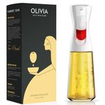 FLAIROSOL OLIVIA Oil Sprayer for Cooking, 200ml Glass Olive Oil Sprayer, Continuous Oil Spray Bottle with Portion Control, Olive Oil Dispenser for Kitchen, Air Fryer, Salad, BBQ (Golden Leaves)