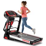 Sparnod Fitness STH-4400 Motorised Multifunction Foldable Treadmill for Home Use, 5HP Peak Motor, 1–14 km/h Speed, 15% Auto Incline, 12 Preset Programs, LED Display, USB/Bluetooth, 120 kg Capacity