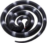 JIAHG 75" Long Rubber Snake Toy Realistic Plastic Snake Toy Kids Play Animal Snake Figure Halloween Pranks Tricky Toys Horror Decorations Lifelike Snake Toys for Garden Birds Pets Scary