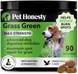 Pet Honesty Grass Green Max Strength Burn Spot Chews for Dogs - Premium Formula - Dog Pee Lawn Spot Saver Treatment Caused by Dog Urine, Supports Healthy Digestion w/Probiotics + DL-Methionine (90ct)