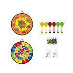 Kids Dart Board Set 26 Inch,Foldable Dart Set Safe Darts Boards,Safe Dart Game for Kid,Double Sided Dartboard,Best Boy Toys Gift Indoor Outdoor Game with Sticky Balls,Soft Tip Darts,Dinosaur Theme