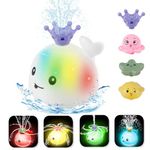 Bath Toys for Toddlers, Spray Water Baby Bath Toy, Light Up Sprinkler Bathtub Toys, Swimming Pool Bathroom Shower Water Toy for Infant Kids Boys Girls Age 3 4 5 6 Years Old (White)