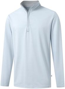 M MAELREG Mens Quarter Zip Pullover Dry Fit Striped Mock Neck 1/2 Half Zip Sweatshirt Golf Quarter Zip Pullover Men