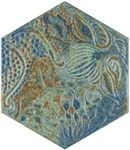 Merola Tile Gaudi React Hex Ocean 8-5/8" x 9-7/8" Porcelain Floor and Wall Tile