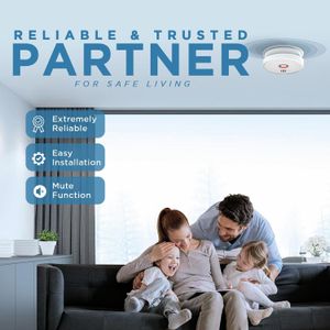 2-Pack 10-Year Smoke Alarms – Long-Life Battery Fire Detectors