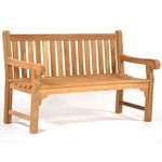 BrackenStyle Queensbury Teak Garden Bench - 3 Person Park Seat - Incredibly Durable Manufactured From Grade A Teak