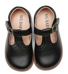 DADAWEN Girl's Classic Mary Jane School Uniform Shoes Flat Dress Shoes, 01 Black, Medium