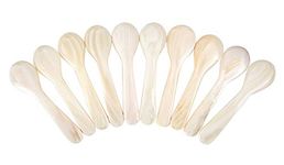 DUEBEL Set of 10 White Mother of Pearl MOP Caviar Spoons for Caviar, Egg, Icecream, Coffee Serving (White, 9x2.4cm)