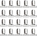 RayTour 20 Pieces Men Suspender Clips Heavy Duty Bed Sheet Fasteners Clips Sheet Straps Holder Fasteners Clips, Silver, 20 Units 25mm