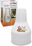 Sittin' Turkey Ceramic Beer Can Roaster & Steamer- Easily Infuse flavors Into Your Meat- Cooks Up to 18lb Turkey for Thanksgiving & Christmas Meals- XL Wide Base for Indoor Oven Or Outdoor Grill Use