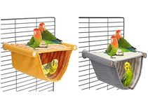 KUTKUT 2Pcs Bird Hut Nest House Hanging Hammock Bed Toy for Pet Parrot Parakeet Cockatiel Conure Cockatoo African Grey Amazon Lovebird Finch Canary Budgie Hamster Rat Gerbils (SIZE:L)