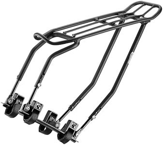 Ibera Bike Rack - Bicycle Touring Carrier Plus+ for Disc Brake/Non-Disc Brake Mount, Fat Tire Bikes, Frame-Mounted for Heavier Top & Side Loads, Height Adjustable for 26"-29" Frames (Staymount)