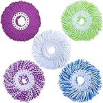 Spin Mop Head Replacement for 360 Spin Magic Mopping,Microfiber Spin Mop Refill Heads for Universal Round Shape Standard Size 5 Pack