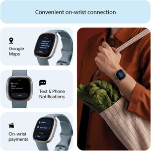 Fitbit Versa 4 Smartwatch – Waterfall Blue Fitness Tracker