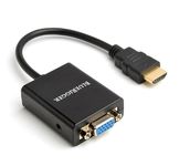 BlueRigger Gold-Plated 1080P Active HDMI to VGA Adapter HDMI Adapter (Mobile, Laptop, Tablet, Mp3, Gaming Device, Black)