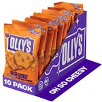 Olly's Pretzel Thins, Oh So Cheesy, 35g (Pack of 10), Handy Snack Pouches, Healthy Plant-Based Vegan Snacks for Dipping, Low Calorie Snacks, Low Fat, Source of Fibre, No Preservatives