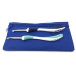 Camtiac Crochet Hook Set, Addi Swing Maxi 5.5 and 6, Ergonomic Design, Storage Case, Blue, Purple, 2 Pieces