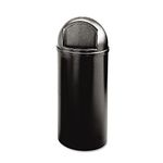 Rubbermaid Commercial Marshall Classic Trash Can, Round, 25 Gallon, Black, FG817088BLA